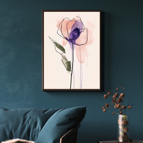 Quadro Grande Flor De Lótus Minimalista 90x60cm Luxo Sala