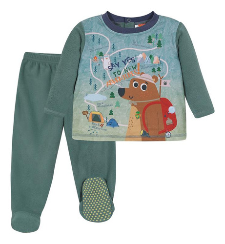 Pijama Bebé Niño Conjunto Polar Sustentable Verde H2o Wear