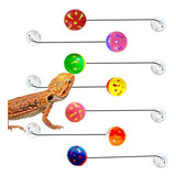 7 Pack Bearded Dragon Toys, Reptile Toy Bell Balls With Suct