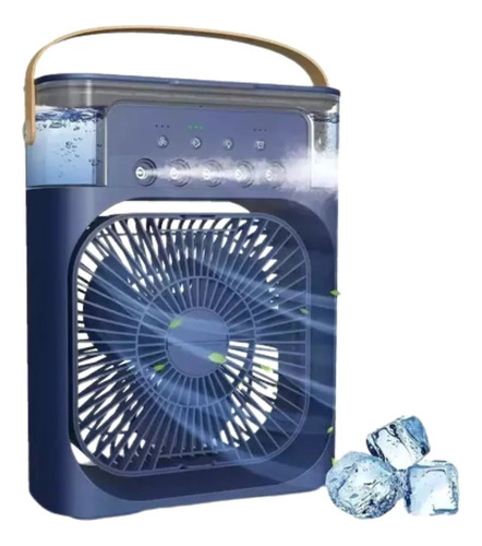 Mini Ar Condicionado Umidificador Ventilador Portátil 4 Em 1 Cor Azul