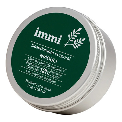 Desodorante Crema Immi Niaouli Sin Aluminio 75g Protección 12h Antimanchas | MercadoLibre