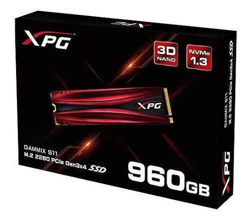 Hd Pci-e Ssd M.2 960gb Adata Xpg Gammix S11 Gamer