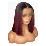 Lace Front Hd Cabelo Humano Ombré Hair Vermelho 