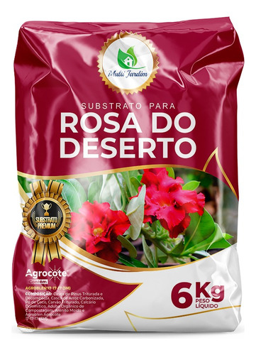 6kg Substrato Para Rosa Do Deserto Multi Jardim Premium