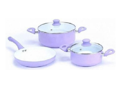 Set Bateria De Cocina Carol 3 Piezas Ceramica Antiadherente 