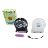 Ventilador + Pila  Recargable Portátil Abanico Linterna Usb 