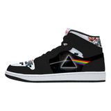 Tenis Negro Pink Floyd Wall Dark Side Moon Merch Bota Hi Top