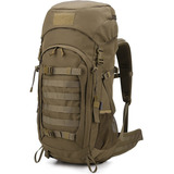 Mochila Senderismo Liviana Khaki Impermeable Ergonomica 50l