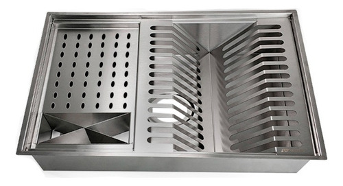 Canal Organizador Cozinha Calha Inox 304 3 Módulos Tubrax