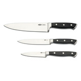 Set De 3 Cuchillos P/ Chef En Ac. Inoxidable - Infinity Color Negro