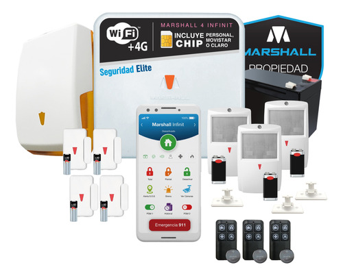  Kit Alarma Marshall 4 Gprs 4g Wifi Infinit Chip Marshall