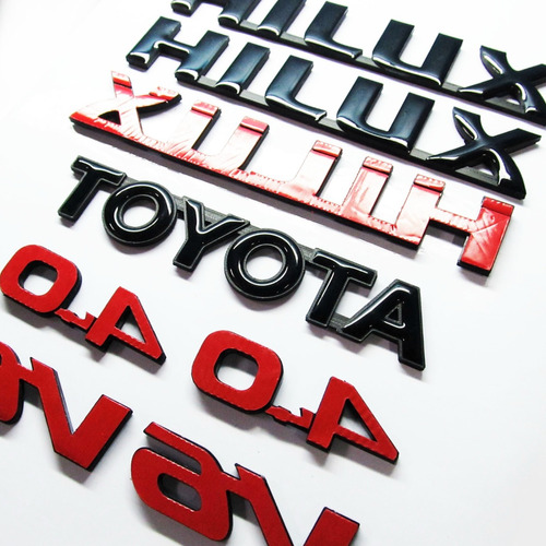 Emblemas Toyota Hilux V6 4.0 Negro Pega 3m Trd Foto 3