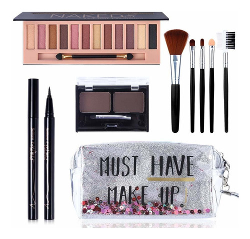 All In One Makeup Kit,12 Colors Naked Shimmer Eyeshadow Pale