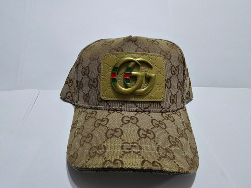 Gorra Cachucha Gucci Beige Simbolo Cafe Cursiva Beisbol