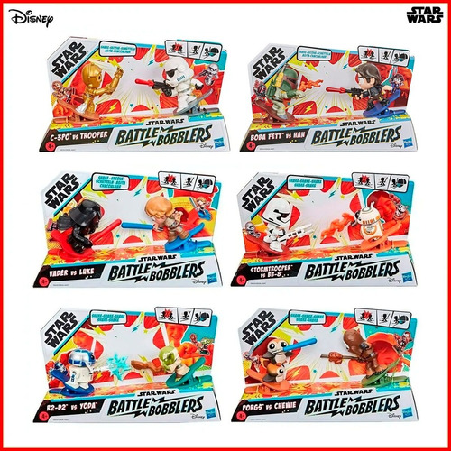 6pack Star Wars Battle Bobblers Disney Hasbro De Colección