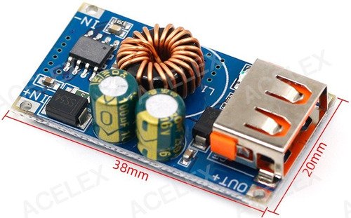 Módulo Reductor Usb Dc De 12v Y 24v A Qc2.0