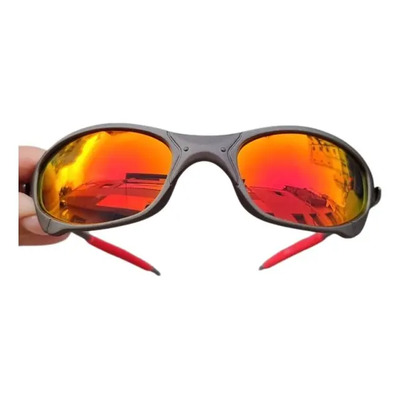 Gafas De Sol Juliet Plomo Con Protección Uv De Metal Rojo | Meses sin interés