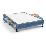 Cama Box Base C/gavetas Casal Poli Azul (128x27-c/4 Gav)cas