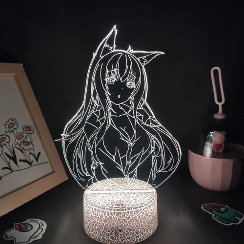 Luz De Noche Lámpara Nekopara Anime Figure Coconut 3d Led La