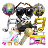 Pack 9 Globos Metalizados 80s 90s Retro Cine Flashback