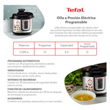 Olla A Presion Electrica Programable Tefal Color Negro