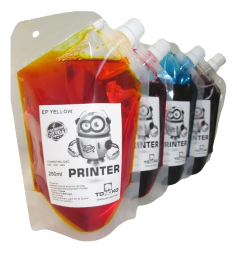 4 Tintas Printer Compatible Para Epson L375 L380 L395 250ml