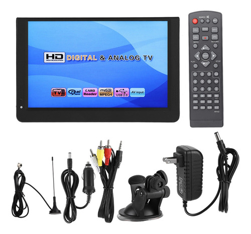 12 Pulgadas Pantalla A Color 1080p Coche Digital Tv Atv/uhf/