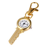 Reloj De Bolsillo Retro De Cuarzo Dorado Llavero Llavero