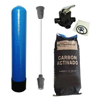Tanque Filtro De Agua 9x48 + Válvula Manual + Carbón Vegetal | MercadoLibre