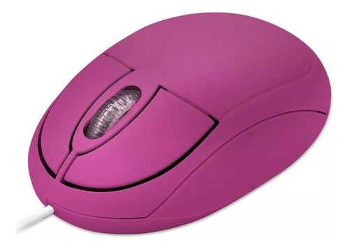 Mouse Mo304 Pink Rosa Com Fio Óptico Usb 1200 Dpi 3 Botões