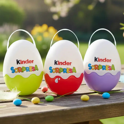 Dulcero Plastico Huevo Gigante Kinder Colores Paq. C/16