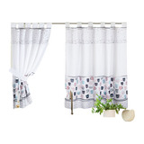 Juego Cortinas De Cocina Jean Cartier Tropical Estampadas   