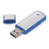 Grabadora De Voz Usb 8 Gb 100 Horas Espia Reportero 2 En 1 Color Plata Con Azul