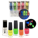 Combo Labial + Esmalte De Uñas Fluo - Kit Brilla Con Luz Uv 