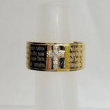 Anel Pai Nosso Em Ouro 18k Com Brilhantes - Cod 38096