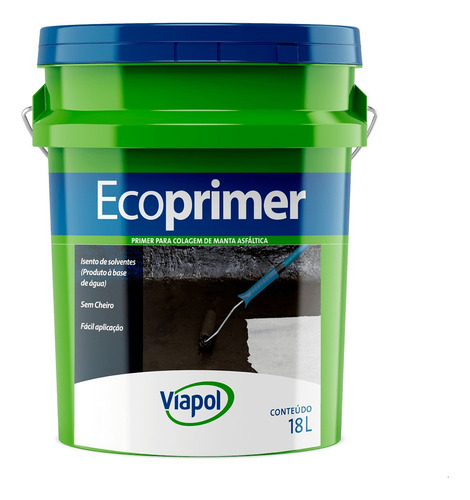 Ecoprimer Viapol 18l - Primer Base Água Manta Asfáltica