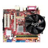 Kit Placa Mãe 775 + Intel Dual Core + Memória 4gb Ram Cooler