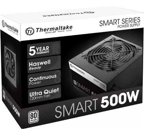 Fuente De Poder Para Pc Thermaltake Smart 500w 80 Plus