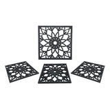 Cuadro Moderno Decorativo Mandala 38cm Color Negro En Mdf 