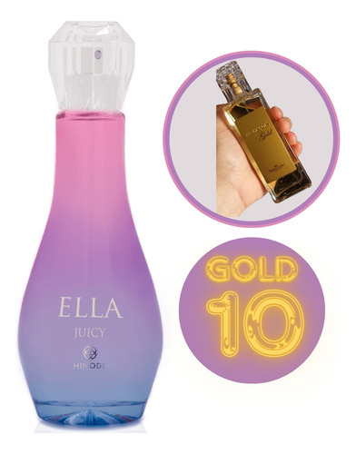Perfume Feminino Traduções Gold Nº 10 Hinode  - Nova Embalagem - Fragrância Oriental Frutal - Ella Juicy 100ml