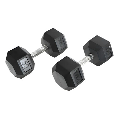 Trx Mancuernas Hexagonales 50lb (22.67kg) Par Negro | Meses sin interés