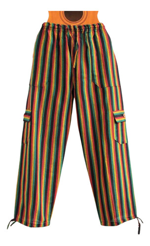 Calça Capri Reggae Boho Hippie Artesanal Rave Psicodélica 