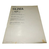 Manual De Instrucciones Original Sony Ta-212a Impreso Japon 