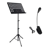 Kit Estante De Partitura Maestro +  Luminaria Luz De Led