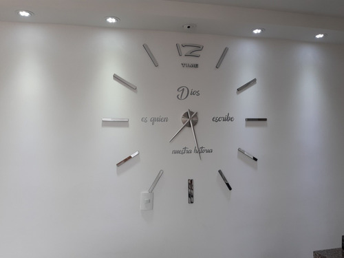 Reloj De Pare 3d  Tamaño Grande 100 X 100  + Frase En Vinilo