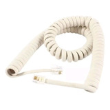 Cable Rulo Espiral Telefono 4 Hilos 2mts  Con Fichas Marfil 