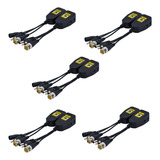 5 Pares De 8mp 4k Pasivo Hd Bnc Video Power Audio Balun...