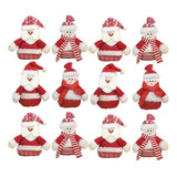 Kit 12 Bonecos Papai Noel + Boneco Neve Feltro Enfeite Natal