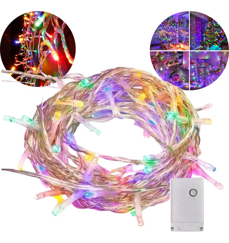 Luz Multicolor 100 Led Eventos Arbolito Navideño Navidad 