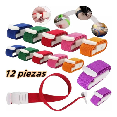 Leikete 12 Pzs Torniquete Medico Hebilla Correa Elástico Hemostática,torniquete Venoso Para Extracción De Sangre Suave | MercadoLibre